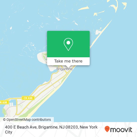 Mapa de 400 E Beach Ave, Brigantine, NJ 08203