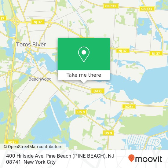 Mapa de 400 Hillside Ave, Pine Beach (PINE BEACH), NJ 08741