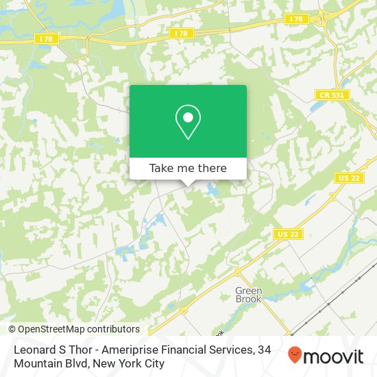 Leonard S Thor - Ameriprise Financial Services, 34 Mountain Blvd map