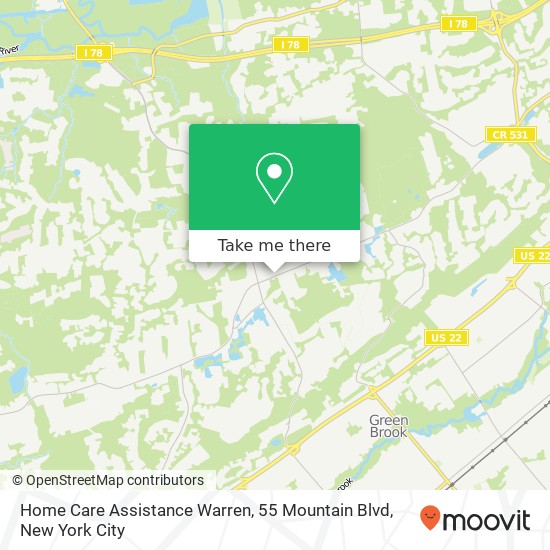 Home Care Assistance Warren, 55 Mountain Blvd map