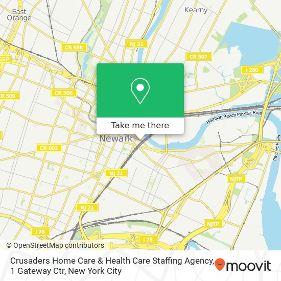 Crusaders Home Care & Health Care Staffing Agency, 1 Gateway Ctr map