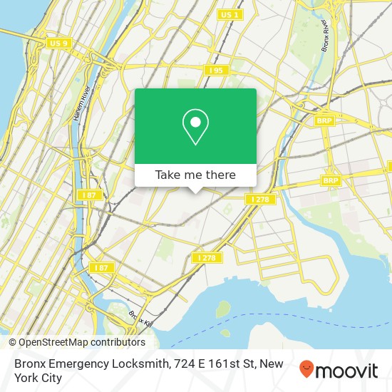 Mapa de Bronx Emergency Locksmith, 724 E 161st St