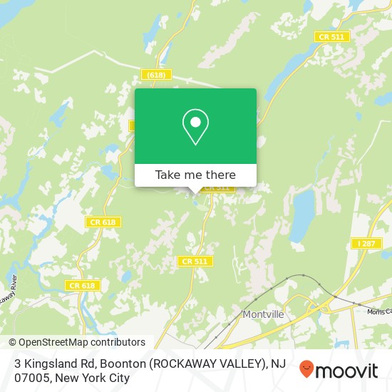 Mapa de 3 Kingsland Rd, Boonton (ROCKAWAY VALLEY), NJ 07005