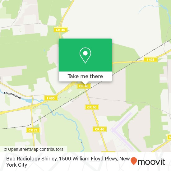 Bab Radiology Shirley, 1500 William Floyd Pkwy map