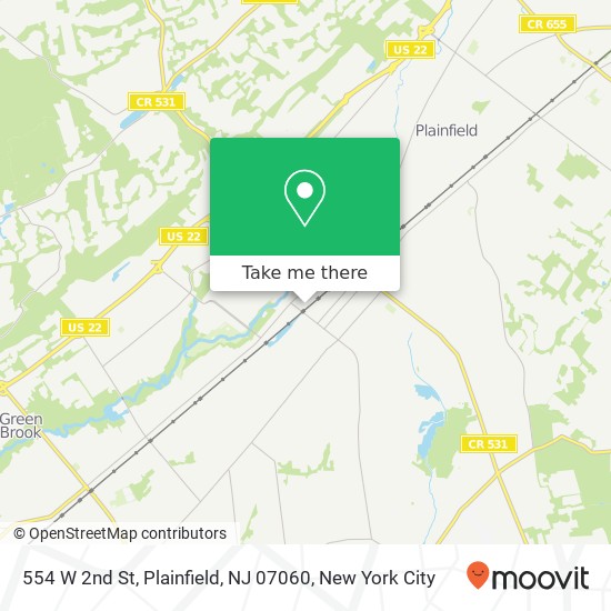 Mapa de 554 W 2nd St, Plainfield, NJ 07060