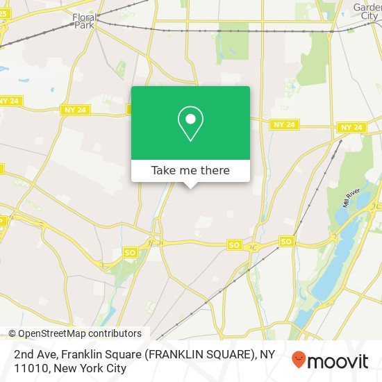 Mapa de 2nd Ave, Franklin Square (FRANKLIN SQUARE), NY 11010