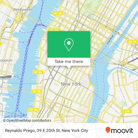 Mapa de Reynaldo Prego, 39 E 20th St