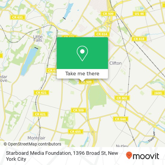 Mapa de Starboard Media Foundation, 1396 Broad St