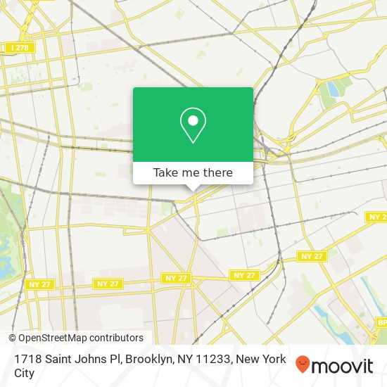 Mapa de 1718 Saint Johns Pl, Brooklyn, NY 11233