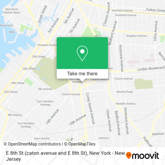 E 8th St (caton avenue and E 8th St) map