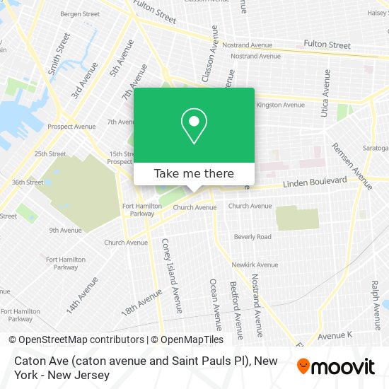 Caton Ave (caton avenue and Saint Pauls Pl) map