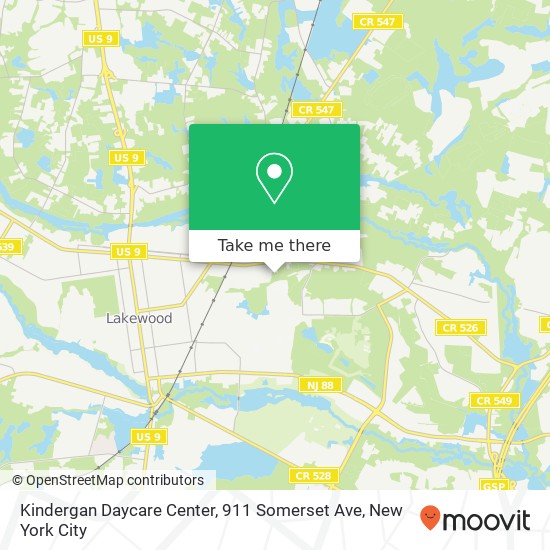 Mapa de Kindergan Daycare Center, 911 Somerset Ave