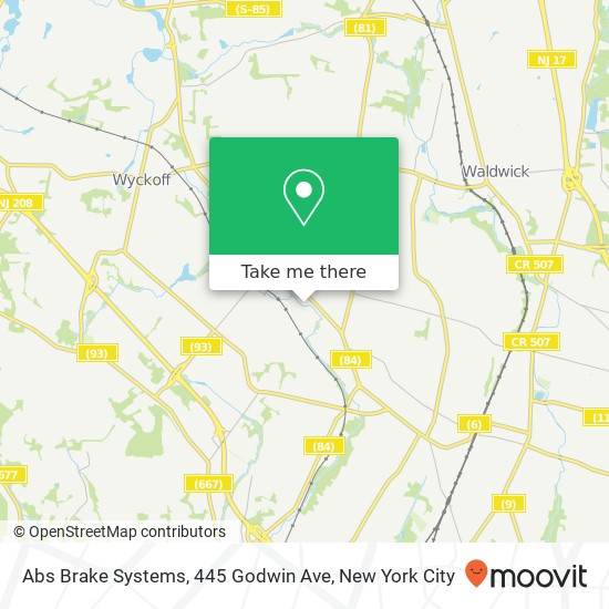 Mapa de Abs Brake Systems, 445 Godwin Ave