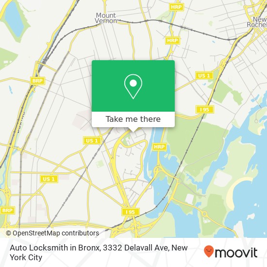 Auto Locksmith in Bronx, 3332 Delavall Ave map