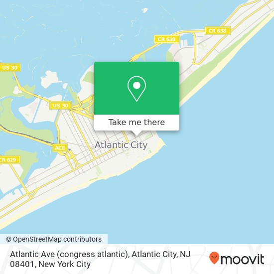 Mapa de Atlantic Ave (congress atlantic), Atlantic City, NJ 08401