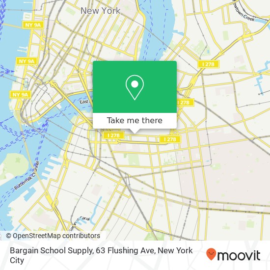 Mapa de Bargain School Supply, 63 Flushing Ave