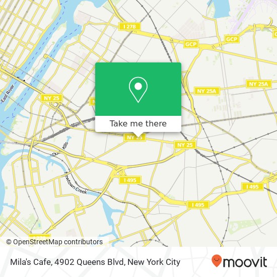 Mapa de Mila's Cafe, 4902 Queens Blvd