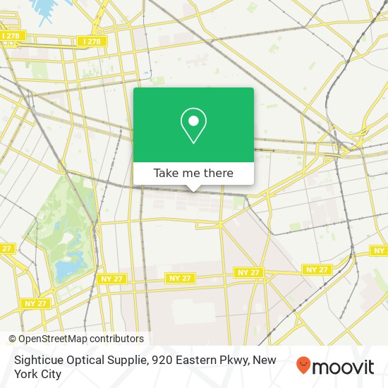 Sighticue Optical Supplie, 920 Eastern Pkwy map