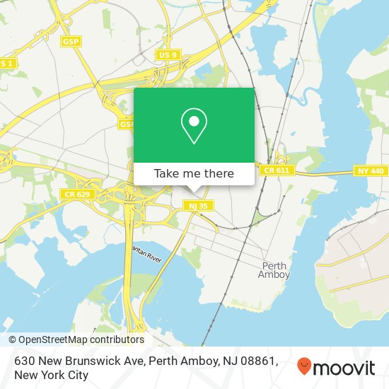 Mapa de 630 New Brunswick Ave, Perth Amboy, NJ 08861