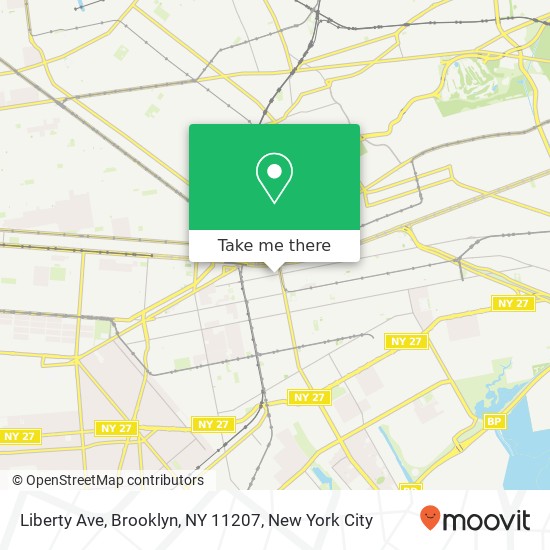 Mapa de Liberty Ave, Brooklyn, NY 11207