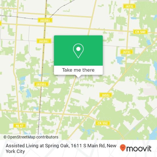 Assisted Living at Spring Oak, 1611 S Main Rd map