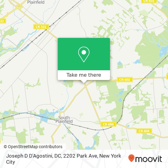 Mapa de Joseph D D'Agostini, DC, 2202 Park Ave