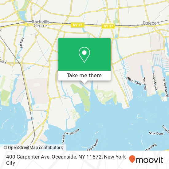 Mapa de 400 Carpenter Ave, Oceanside, NY 11572