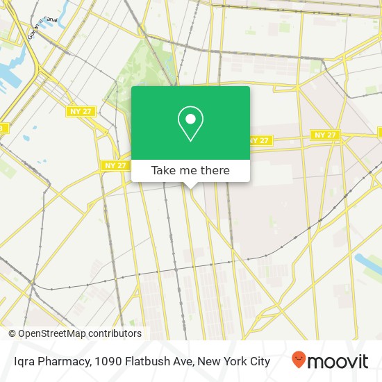 Mapa de Iqra Pharmacy, 1090 Flatbush Ave