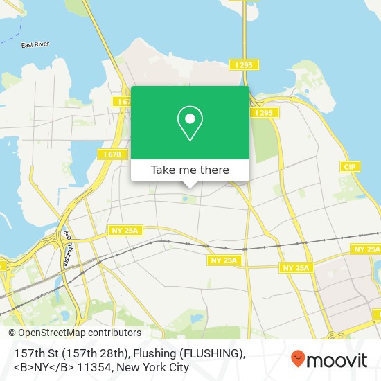 Mapa de 157th St (157th 28th), Flushing (FLUSHING), <B>NY< / B> 11354