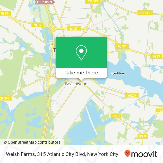 Mapa de Welsh Farms, 315 Atlantic City Blvd