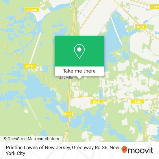 Mapa de Pristine Lawns of New Jersey, Greenway Rd SE