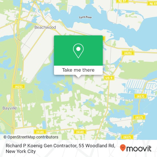 Mapa de Richard P Koenig Gen Contractor, 55 Woodland Rd