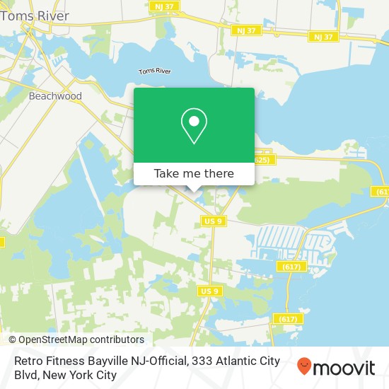 Retro Fitness Bayville NJ-Official, 333 Atlantic City Blvd map