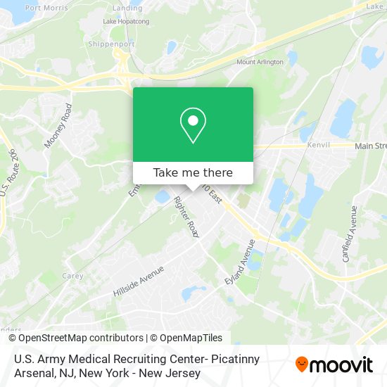 U.S. Army Medical Recruiting Center- Picatinny Arsenal, NJ map