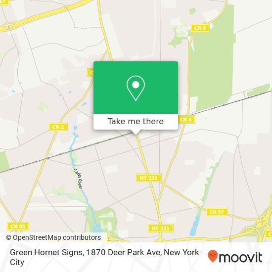 Green Hornet Signs, 1870 Deer Park Ave map