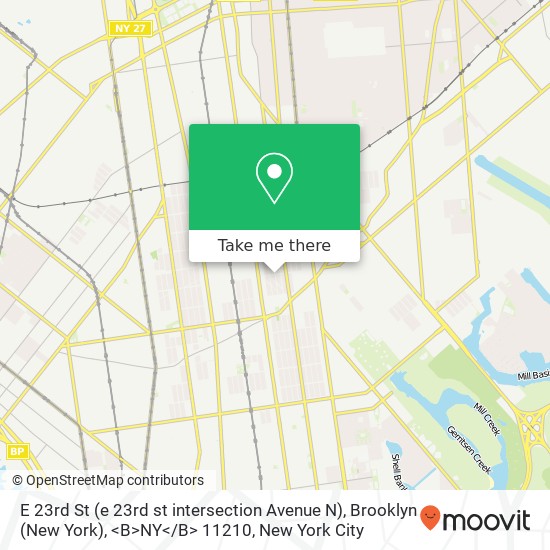 Mapa de E 23rd St (e 23rd st intersection Avenue N), Brooklyn (New York), <B>NY< / B> 11210