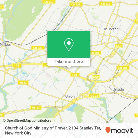 Mapa de Church of God Ministry of Prayer, 2104 Stanley Ter