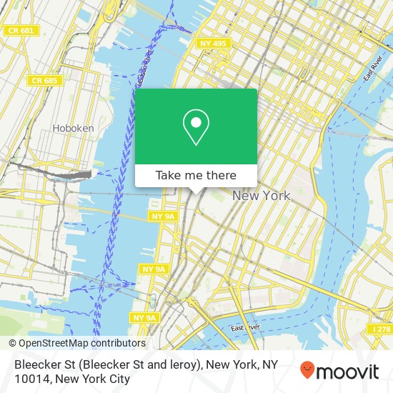 Bleecker St (Bleecker St and leroy), New York, NY 10014 map