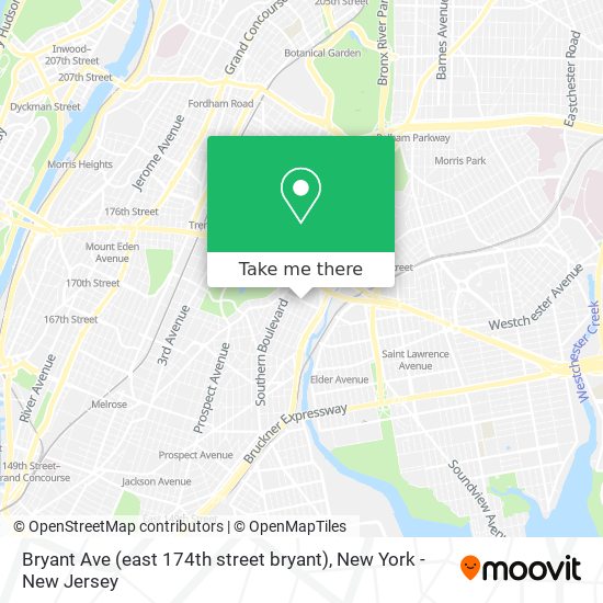 Mapa de Bryant Ave (east 174th street bryant)