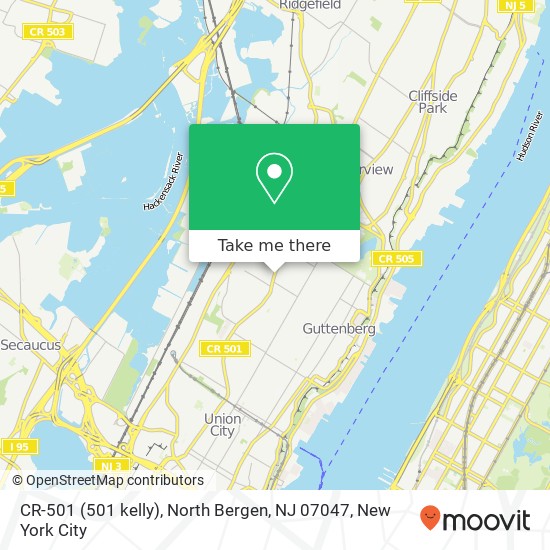 Mapa de CR-501 (501 kelly), North Bergen, NJ 07047
