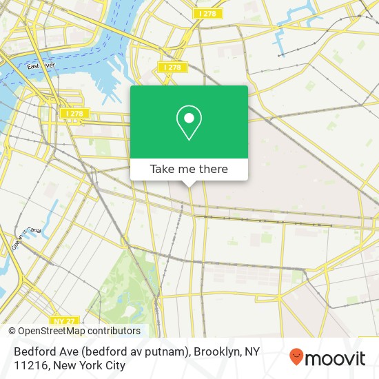 Bedford Ave (bedford av putnam), Brooklyn, NY 11216 map
