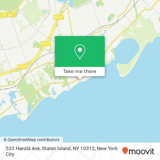 Mapa de 533 Harold Ave, Staten Island, NY 10312