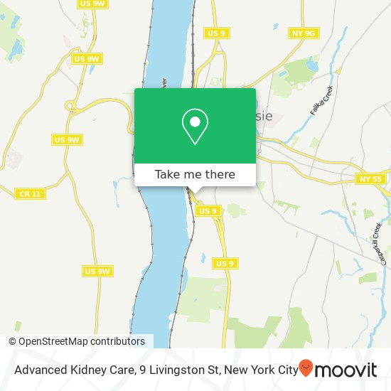 Mapa de Advanced Kidney Care, 9 Livingston St
