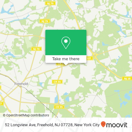 Mapa de 52 Longview Ave, Freehold, NJ 07728