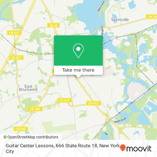 Mapa de Guitar Center Lessons, 666 State Route 18
