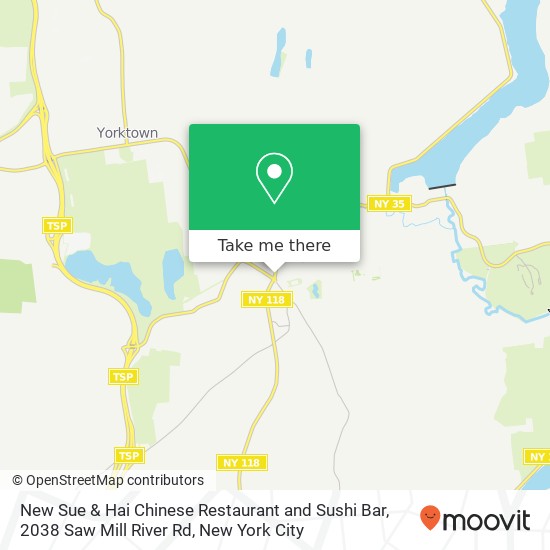 Mapa de New Sue & Hai Chinese Restaurant and Sushi Bar, 2038 Saw Mill River Rd