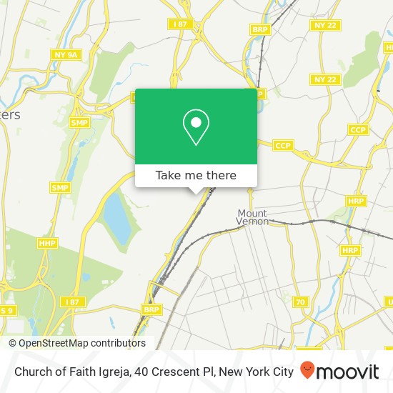 Church of Faith Igreja, 40 Crescent Pl map