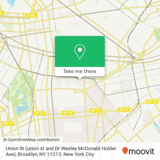 Union St (union st and Dr Wesley McDonald Holder Ave), Brooklyn, NY 11213 map