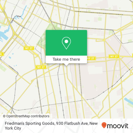 Mapa de Friedman's Sporting Goods, 930 Flatbush Ave