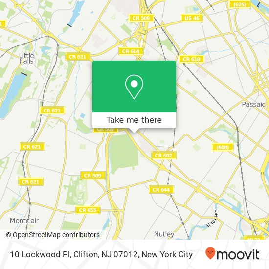 Mapa de 10 Lockwood Pl, Clifton, NJ 07012